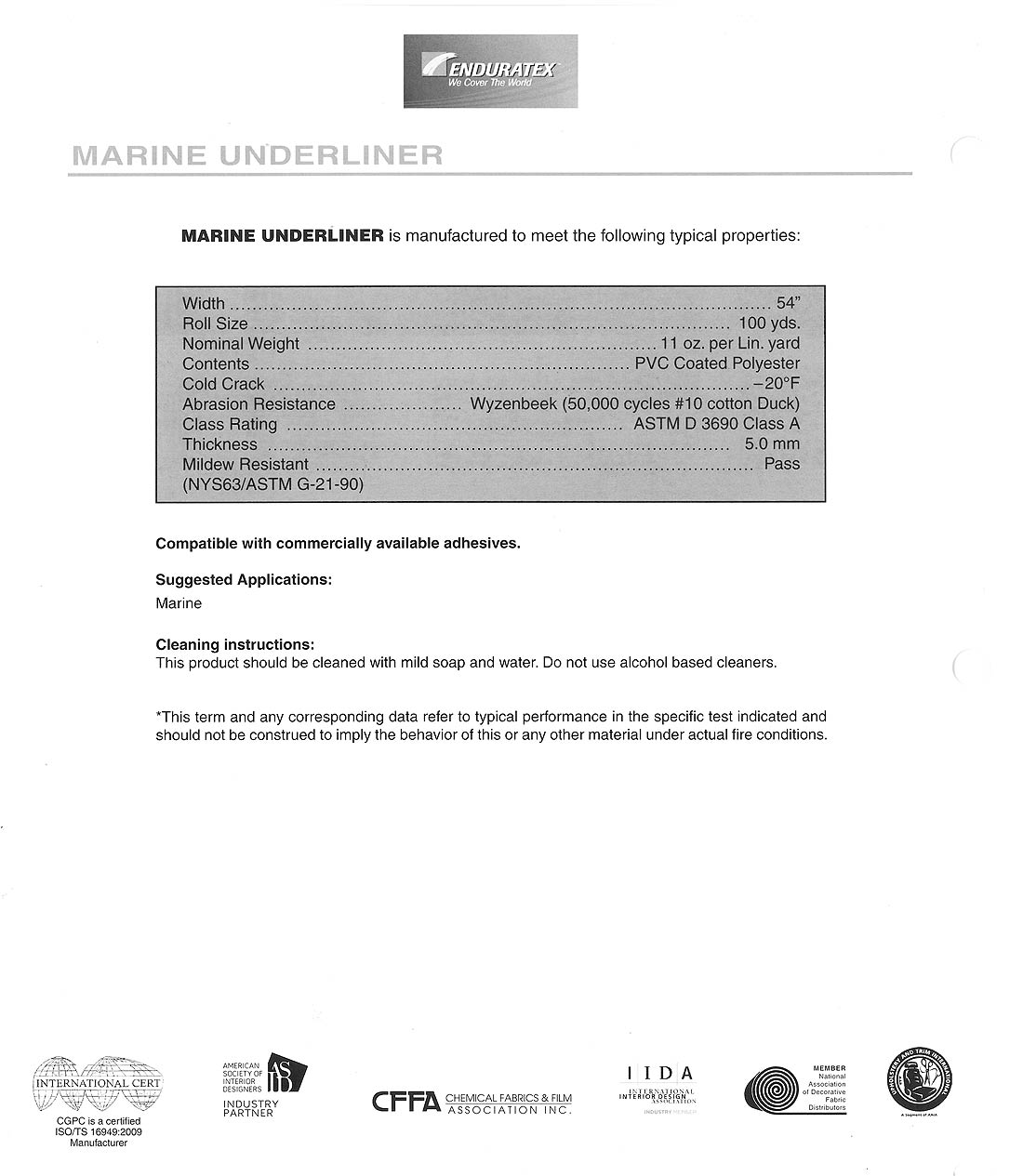 z - Spec Sheet - Marine Underliner