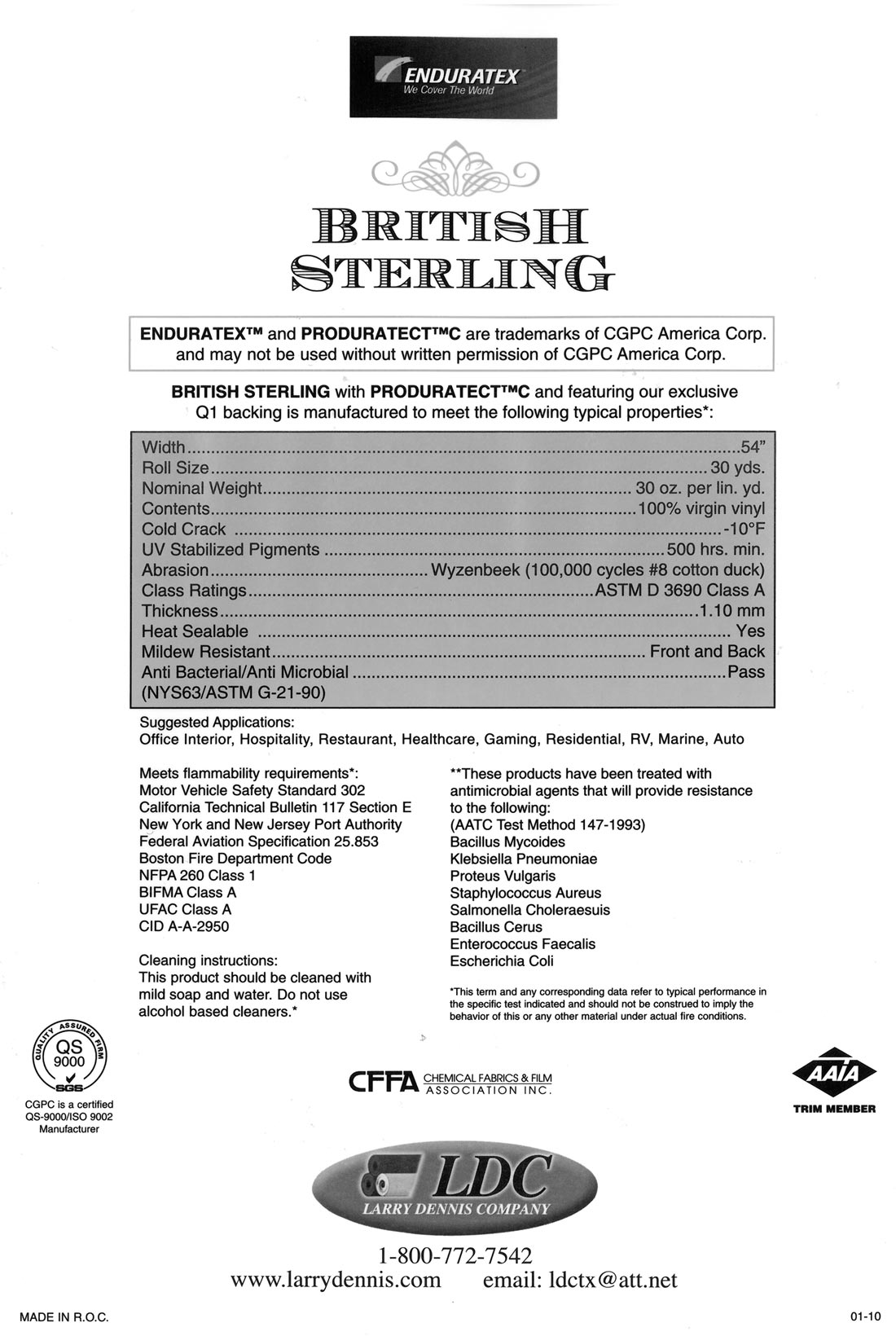z - Specifications - British Sterling